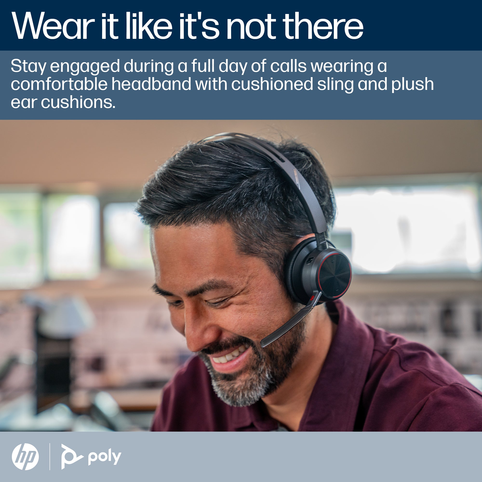 Poly Voyager Focus 2 Microsoft Teams Certified USB-C-C Headset +USB-C/A Adapter +Charging Stand