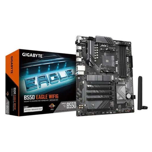 B550 EAGLE WIFI6 AMD ATX motherboard with AM4 support, Ryzen 3000–5000 CPUs, DDR4 up to 128GB, PCIe 4.0, dual M.2, Wi-Fi 6, Bluetooth 5.3 HDMI 2.1 - Soundz Store AUSTRALIA