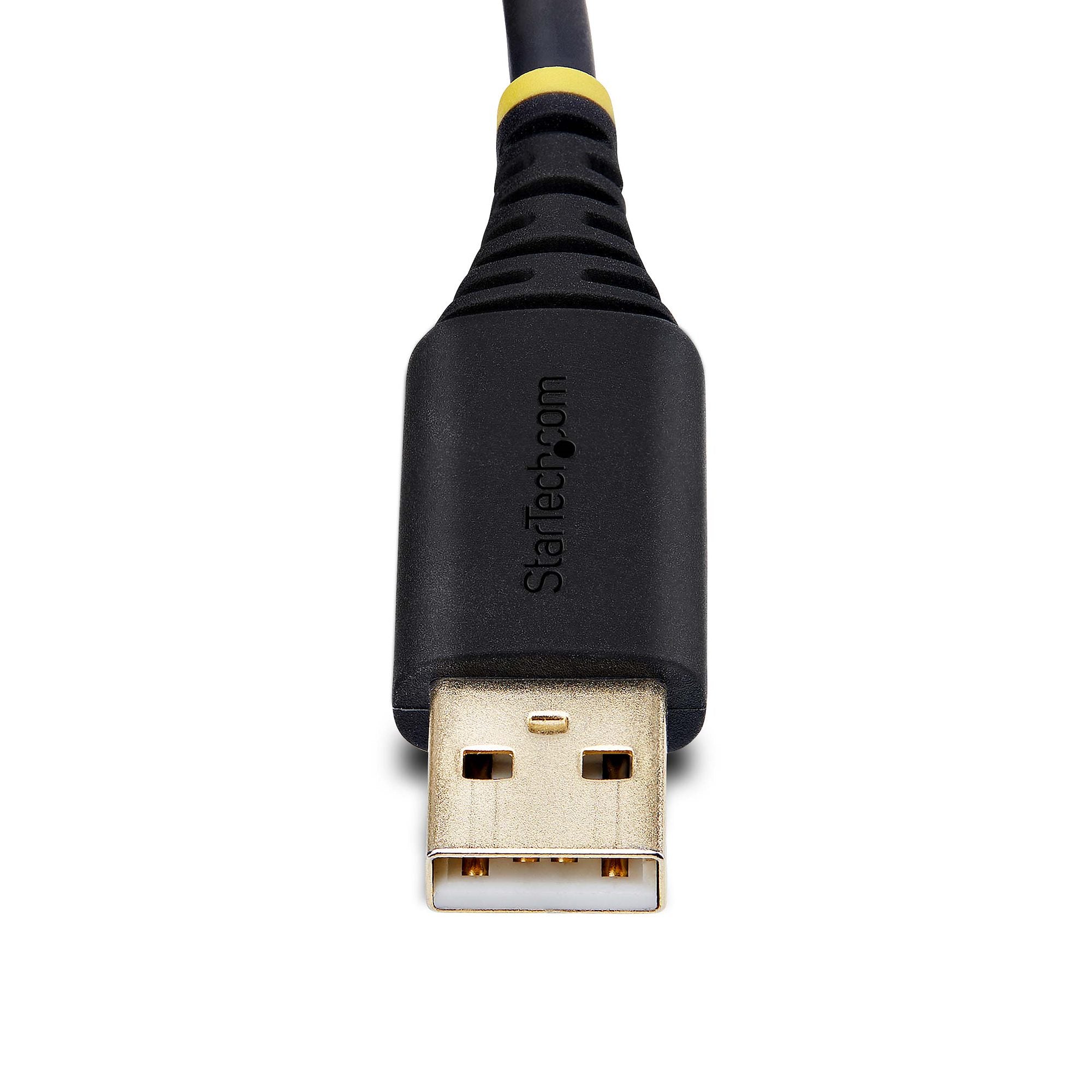 StarTech.com 6.6ft (2m) USB to Serial Adapter Cable, COM Retention, Interchangeable Screws/Nuts, USB-A to DB9 RS232, FTDI IC, ESD Protection, Windows/macOS/Linux