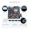StarTech.com 4-Port USB PCIe Card, USB 3.2 5Gbps, PCI Express Expansion Card with 4x Independent USB Controllers, 4x USB-A Ports, Windows/macOS/Linux