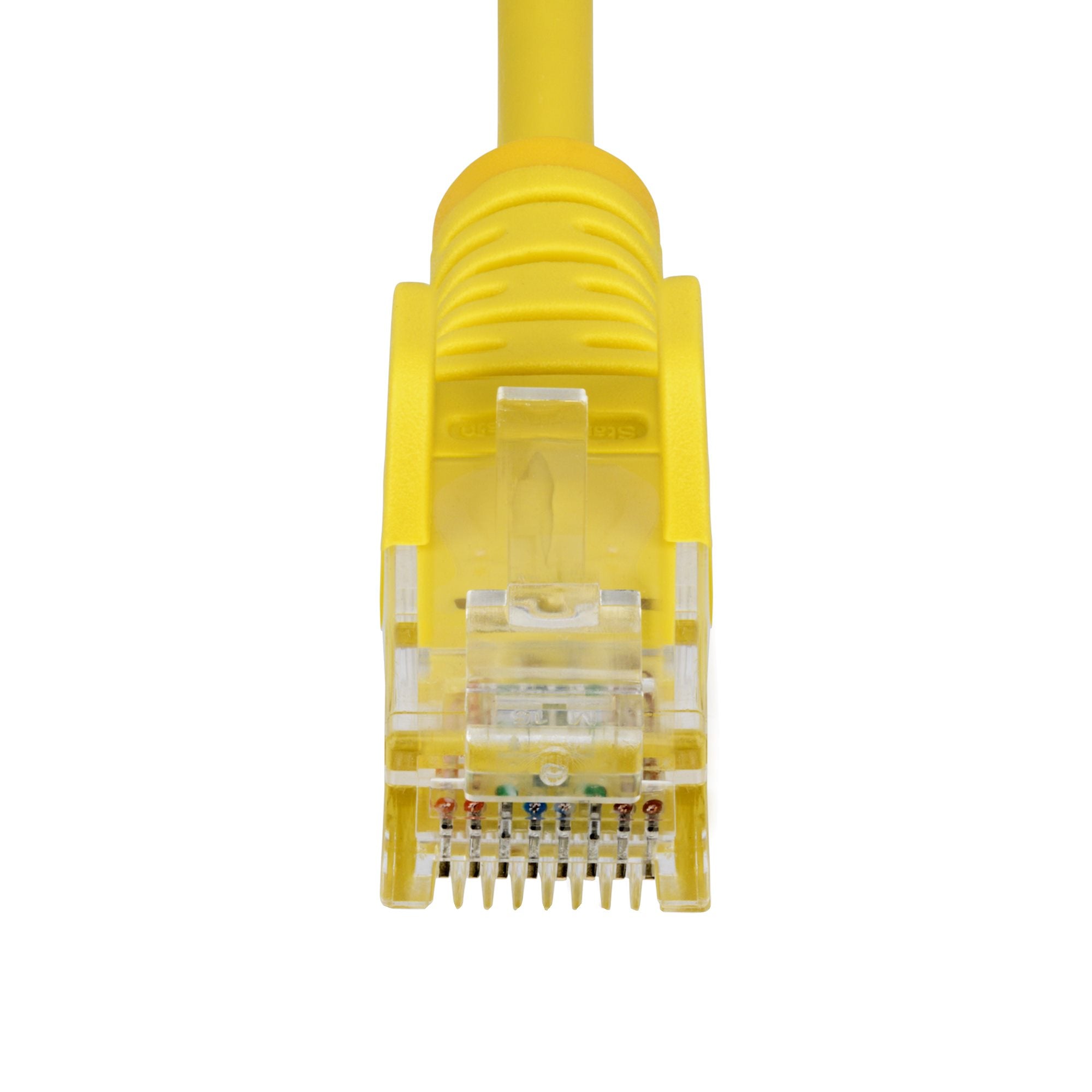 StarTech.com 2.5m Yellow Slim CAT6 Ethernet Cable, Snagless, 100W PoE, UTP, LSZH, 28AWG Pure Bare Copper Wire, Slim RJ45 Network Patch Cord w/Strain Reliefs, Fluke Tested
