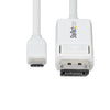 StarTech.com 6ft (2m) USB-C to DisplayPort 1.2 Cable, Bidirectional, 4K 60Hz, White Video Adapter Cord for Apple MacBook Pro / Air M1 M2 M3 M4, Mac Mini / Studio, Thunderbolt Compatible