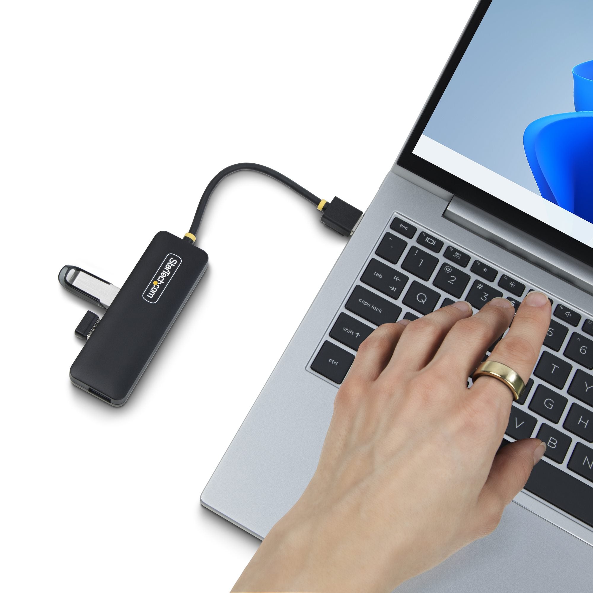 StarTech.com 4-Port USB-A Hub, 5Gbps, Bus Powered, Small Travel Mini USB Hub, Multi-Port USB 3.0 Splitter, Portable USB Hub, Overcurrent Protection (OCP)