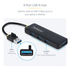 StarTech.com 4-Port USB-A Hub, 5Gbps, Bus Powered, Small Travel Mini USB Hub, Multi-Port USB 3.0 Splitter, Portable USB Hub, Overcurrent Protection (OCP)