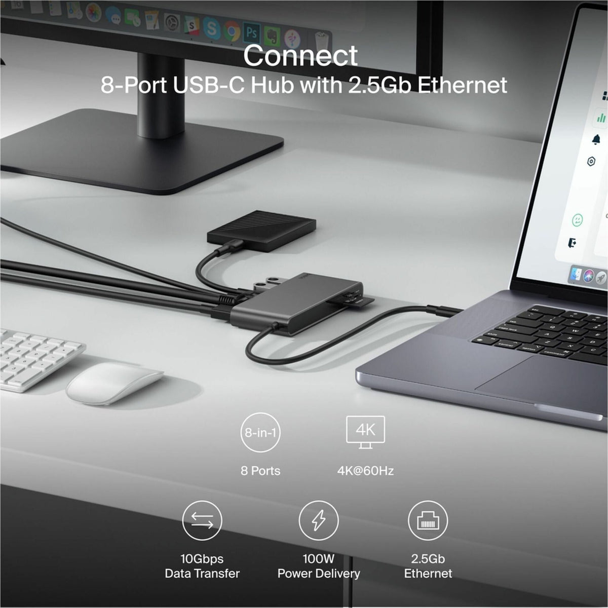 Belkin Connect USB Type C Docking Station for Workstation - Charging Capability - Memory Card Reader - microSD, SD - Space Gray - Portable - Soundz Store AUSTRALIA