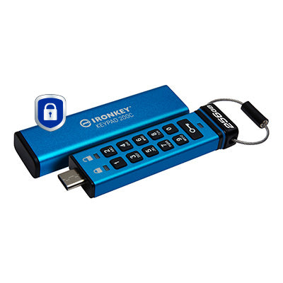 Kingston Technology IronKey 256GB USB-C Keypad 200C, FIPS 140-3 Lvl 3 (Pending) AES-256