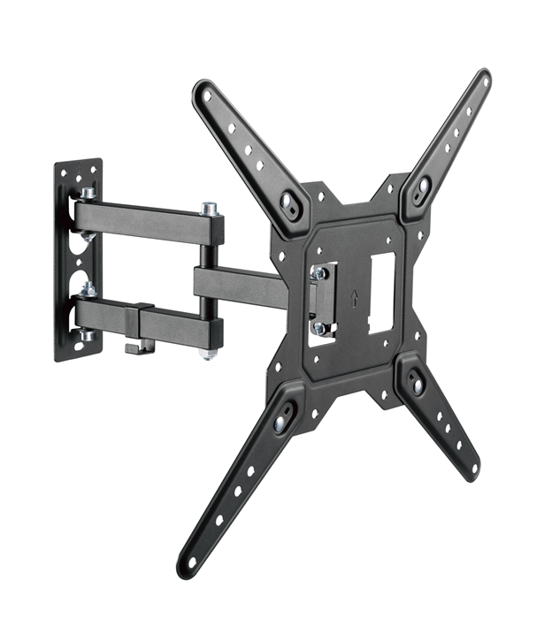 Brateck LPA68-443 Economical Full-Motion TV Wall Mount, Fit Screen Size: 23'-55' Up to 30 KG, Fine Texture Black,382x430x430mm (new) - Soundz Store AUSTRALIA
