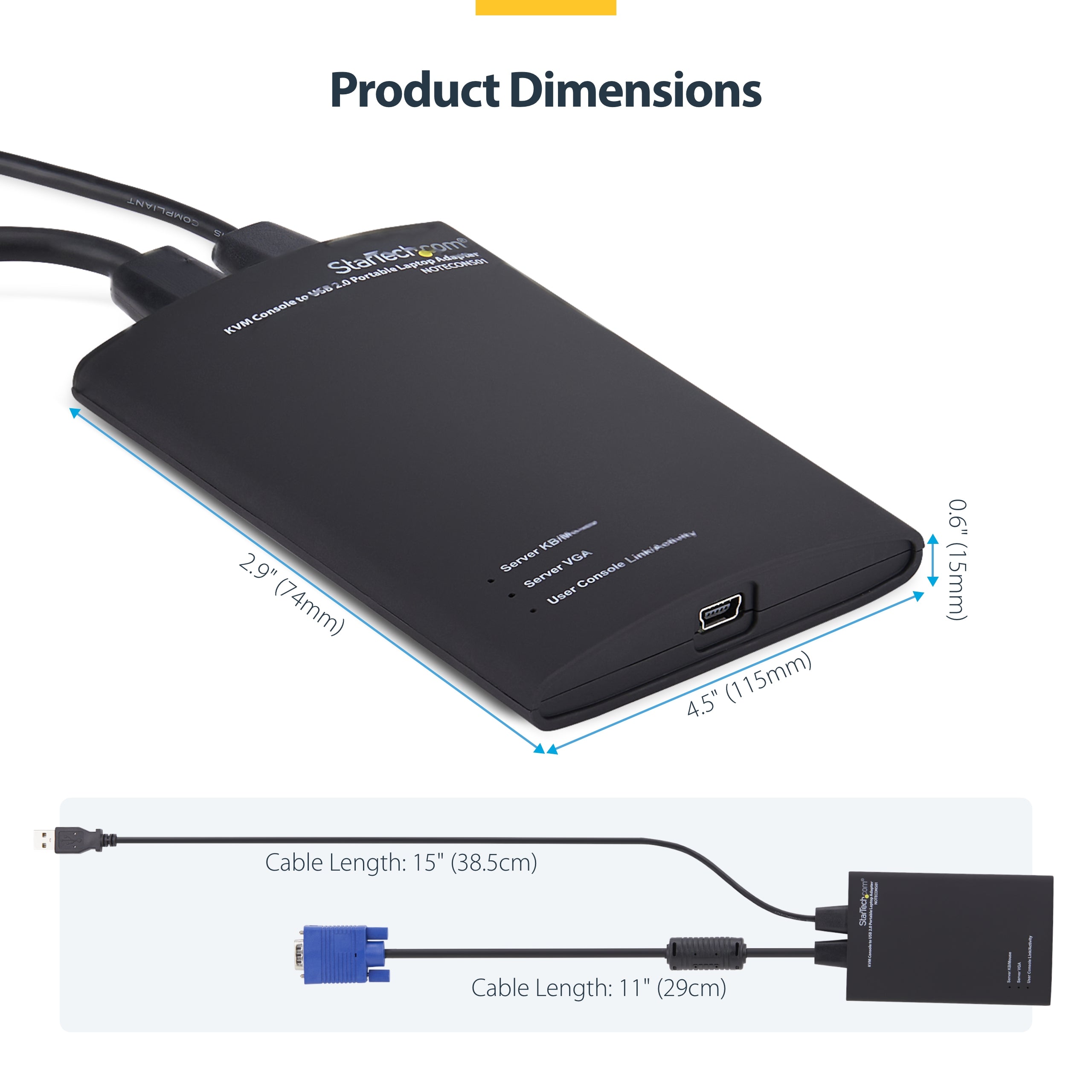 StarTech.com KVM Console to USB 2.0 Portable Laptop Crash Cart Adapter