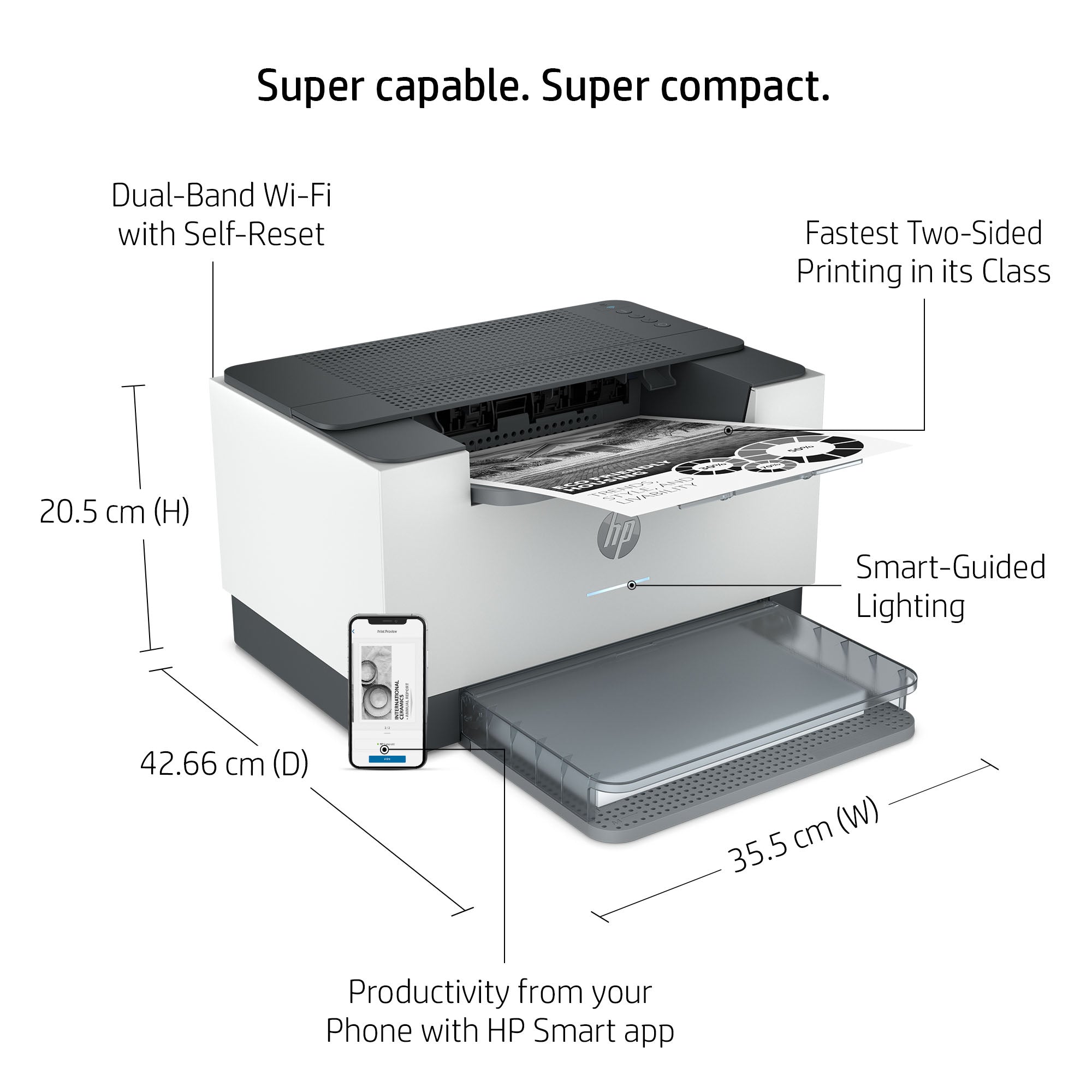 HP LaserJet M209dw Wireless Black and white Printer, Duplex