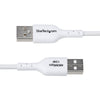 StarTech.com 3ft (1m) USB-A to USB-C Charging Cable, Charge & Sync, 3A, USB 2.0, TPE Jacket - White USB Charging Cord