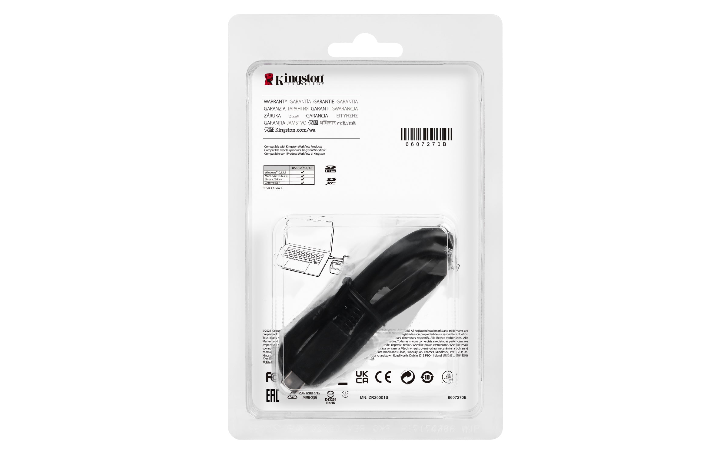 Kingston Technology USB3.2 Gen1 Workflow Dual-Slot SDHC/SDXC UHS-II Card Reader