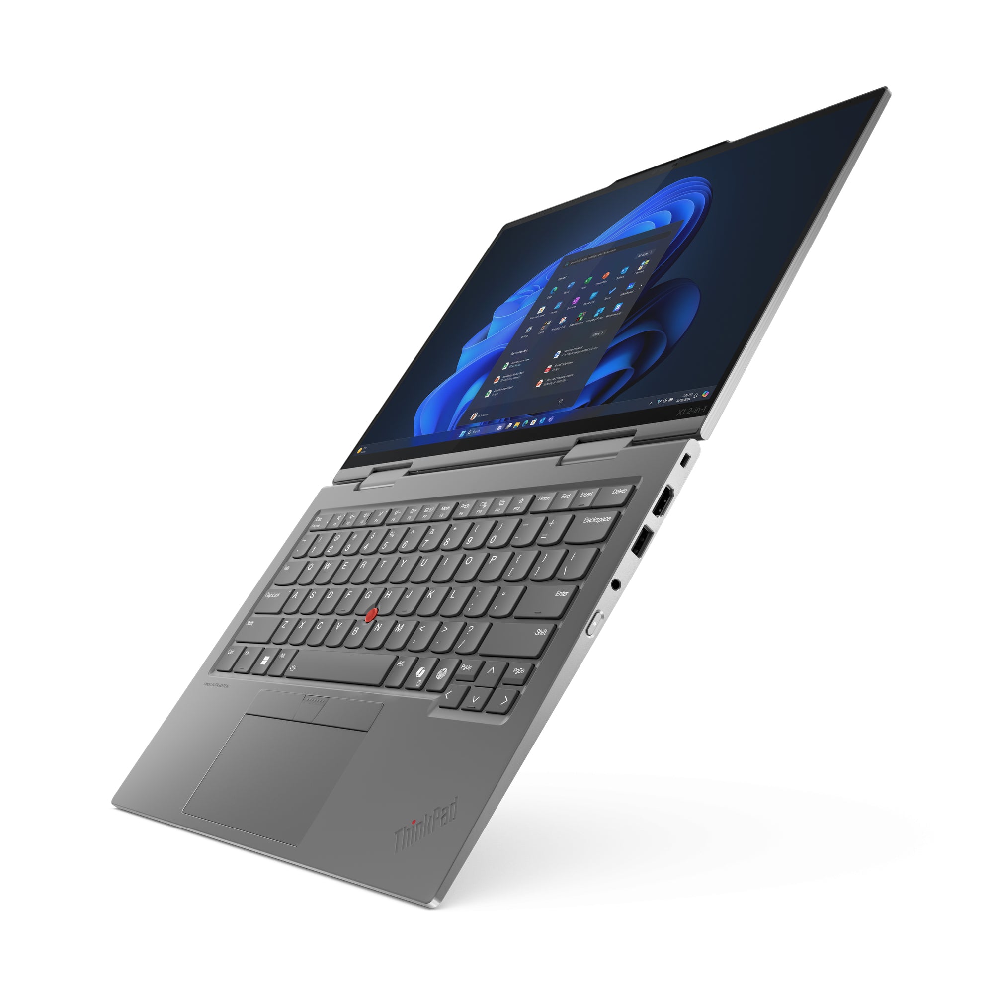 Lenovo ThinkPad X1 2-in-1 Gen 10 Aura Edition Intel Core Ultra 7 255U Hybrid (2-in-1) 35.6 cm (14") Touchscreen WUXGA 32 GB LPDDR5x-SDRAM 512 GB SSD Wi-Fi 6E (802.11ax) Windows 11 Pro English Grey