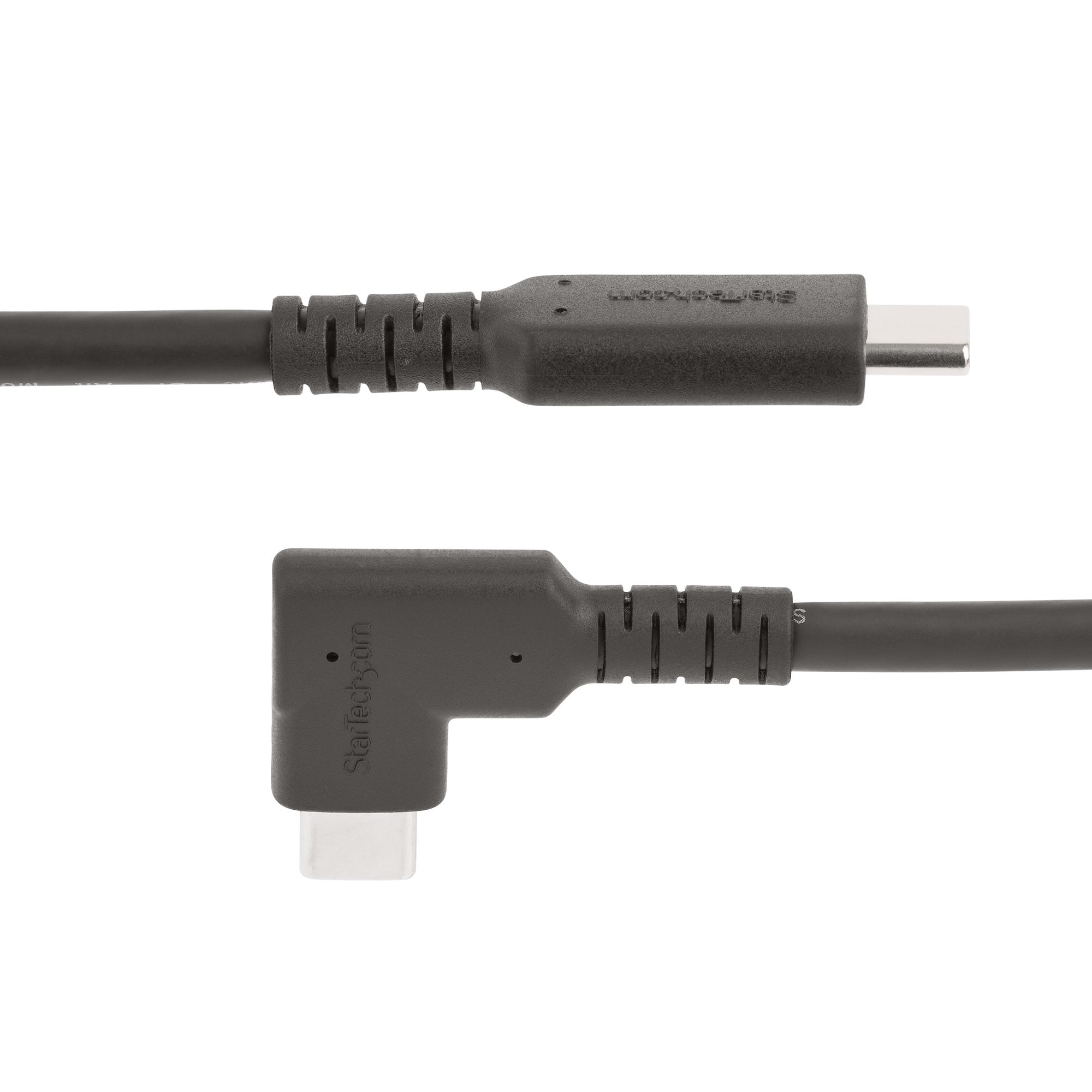 StarTech.com 6.6ft (2m) USB-C Cable, Right-Angled, USB 5Gbps, 100W (5A) Power Delivery, 4K 60Hz DP Alt Mode, Rugged USB C Cord - Thunderbolt Compatible