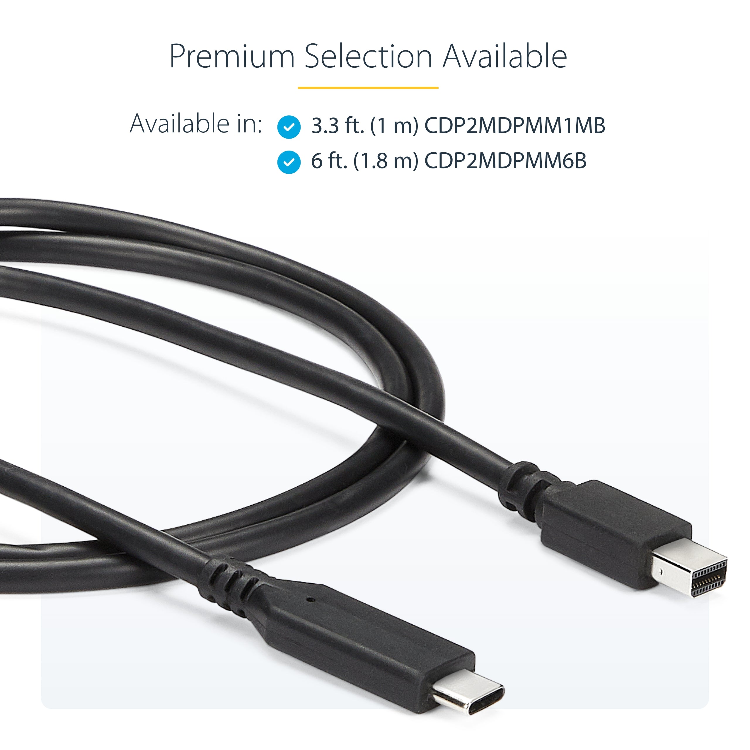 StarTech.com 6 ft. (1.8 m) USB-C to Mini DisplayPort Cable - 4K 60Hz - Black
