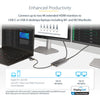 StarTech.com USB-C to Dual-HDMI Adapter - USB-C or A to 2x HDMI - 4K 60Hz - 100W Power Delivery Pass-Through - 1ft (30cm) Built-in Cable - USB to HDMI Multi-Monitor Converter for Laptop - TAA