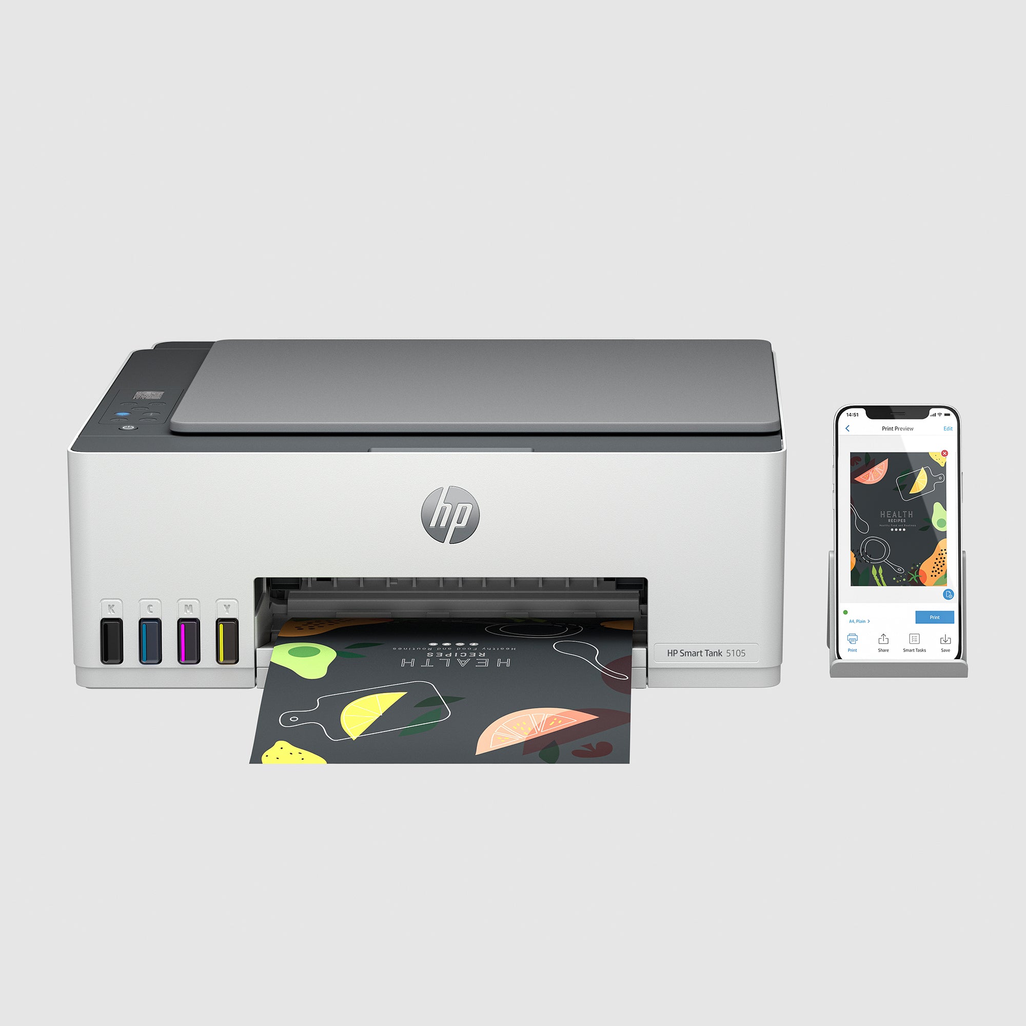HP Smart Tank 5105 Wireless All-in-One Color Printer, Copier, Scanner
