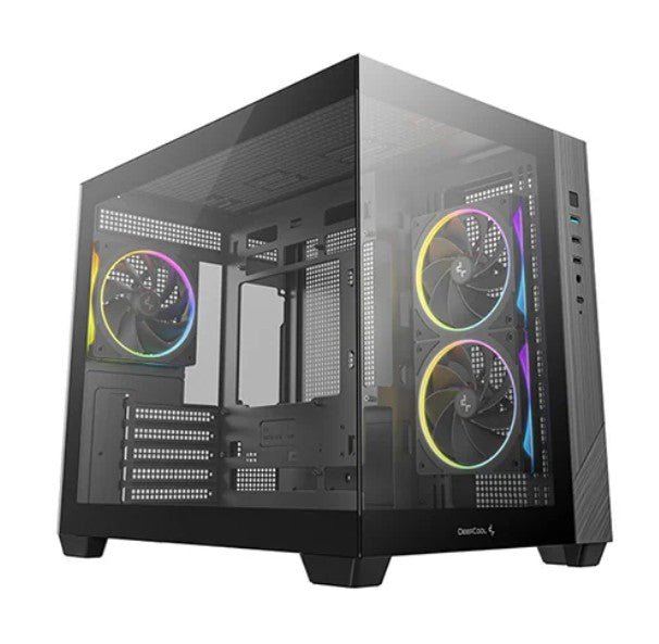 DeepCool CG330 3F M-ATX, Support BTF back-plug motherboard, USB3.0 x1,USB2.0 x2,Audio x1,Pre-installed with 3 PWM ARGB fans - Soundz Store AUSTRALIA