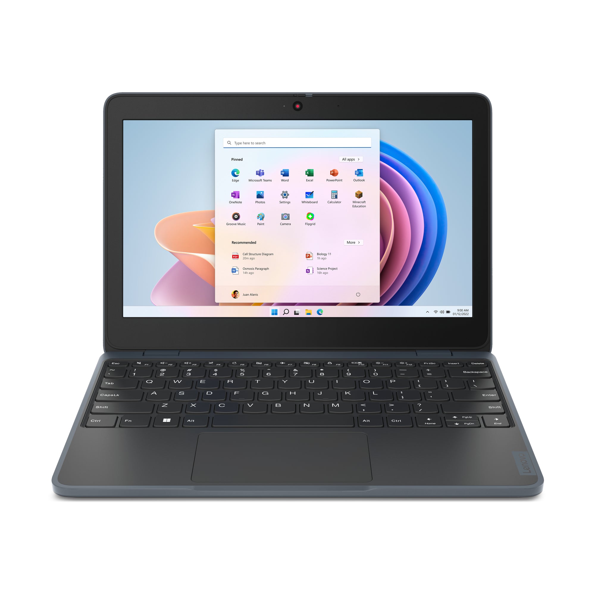 Lenovo 100w Gen 4 Intel® N N100 Laptop 29.5 cm (11.6") HD 4 GB LPDDR5-SDRAM 128 GB SSD Wi-Fi 6 (802.11ax) Windows 11 Pro Academic English Grey