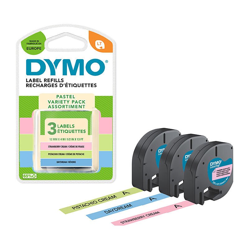 Dymo 2213391 - LT Tape Ast Pastel Pk3 - Soundz Store AUSTRALIA