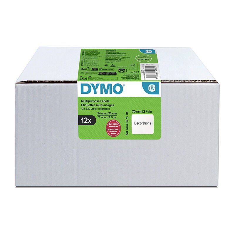 Dymo 2234185 - LW Multi Lbl 54x70mm Pk12 - Soundz Store AUSTRALIA