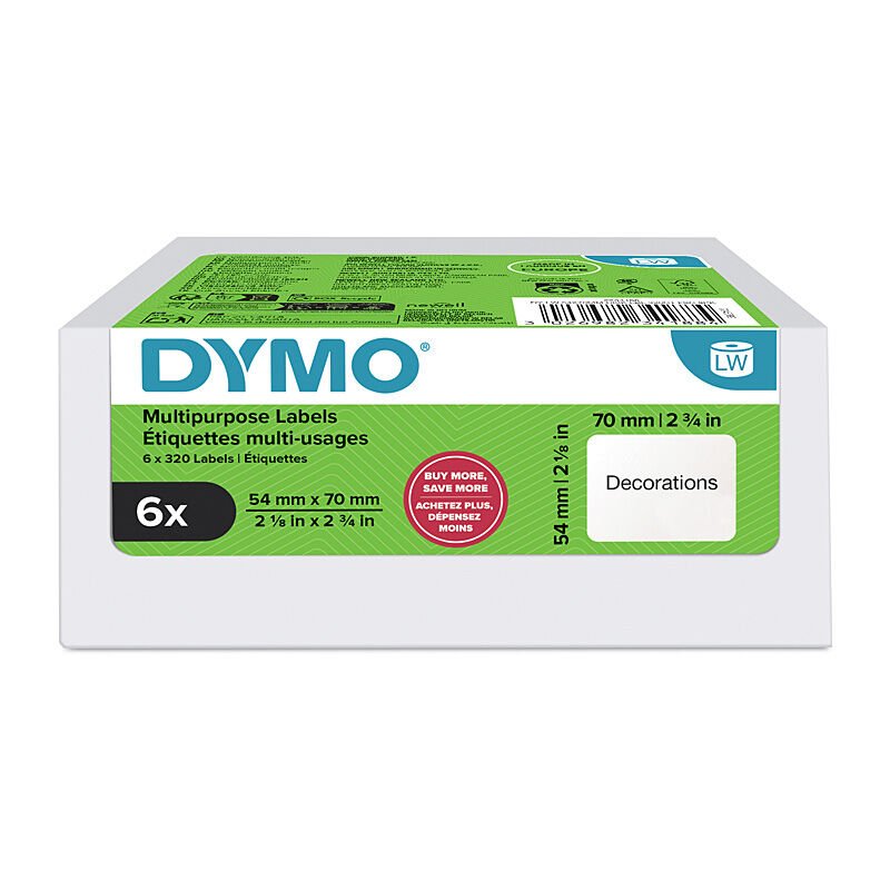 Dymo 2234188 - LW Multi Lbl 54x70mm Pk6 - Soundz Store AUSTRALIA