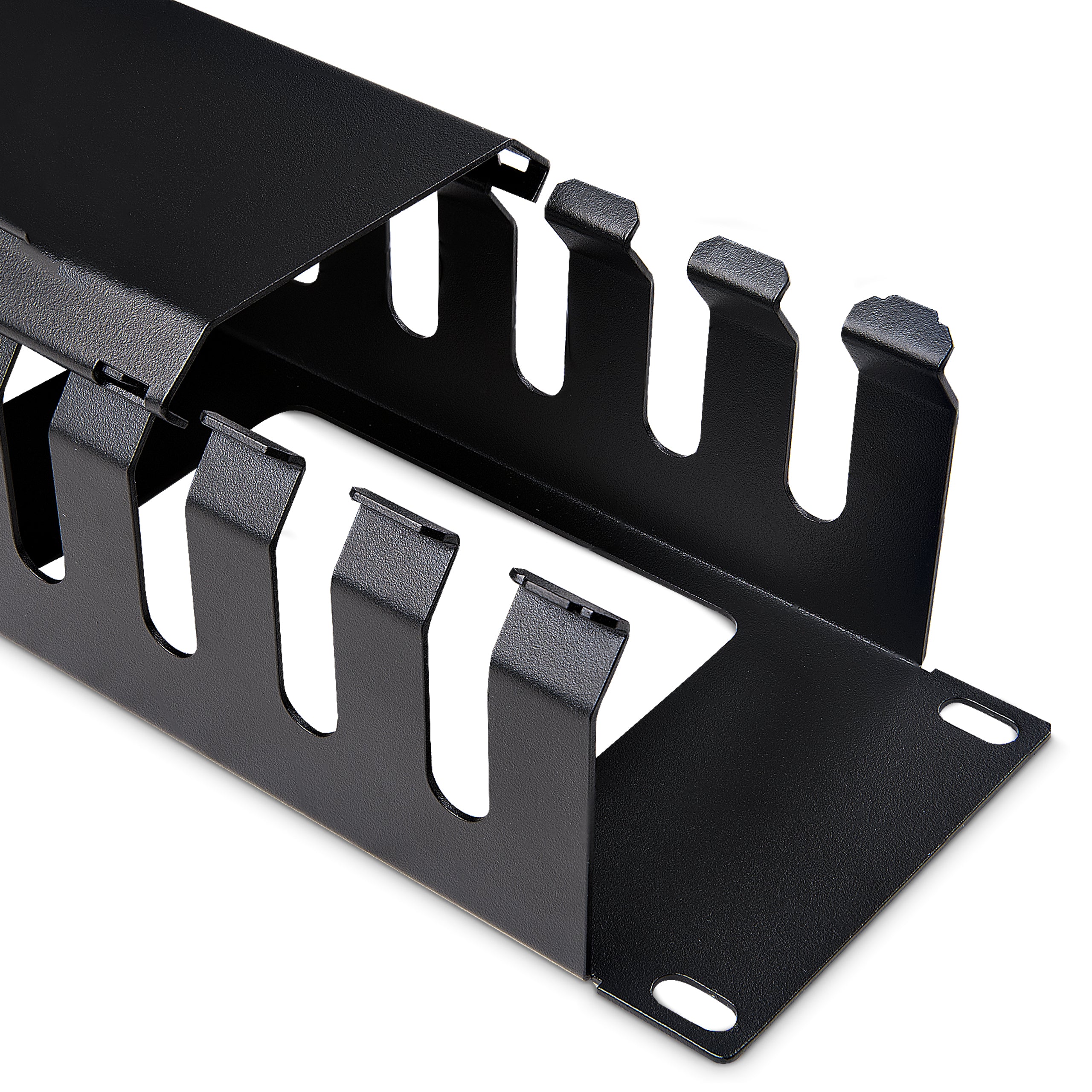 StarTech.com Horizontal 2U Server Rack Cable Management Finger Duct w/ Cover - 19" Network Rack Wire Duct Raceway Panel - Slotted Wire Duct