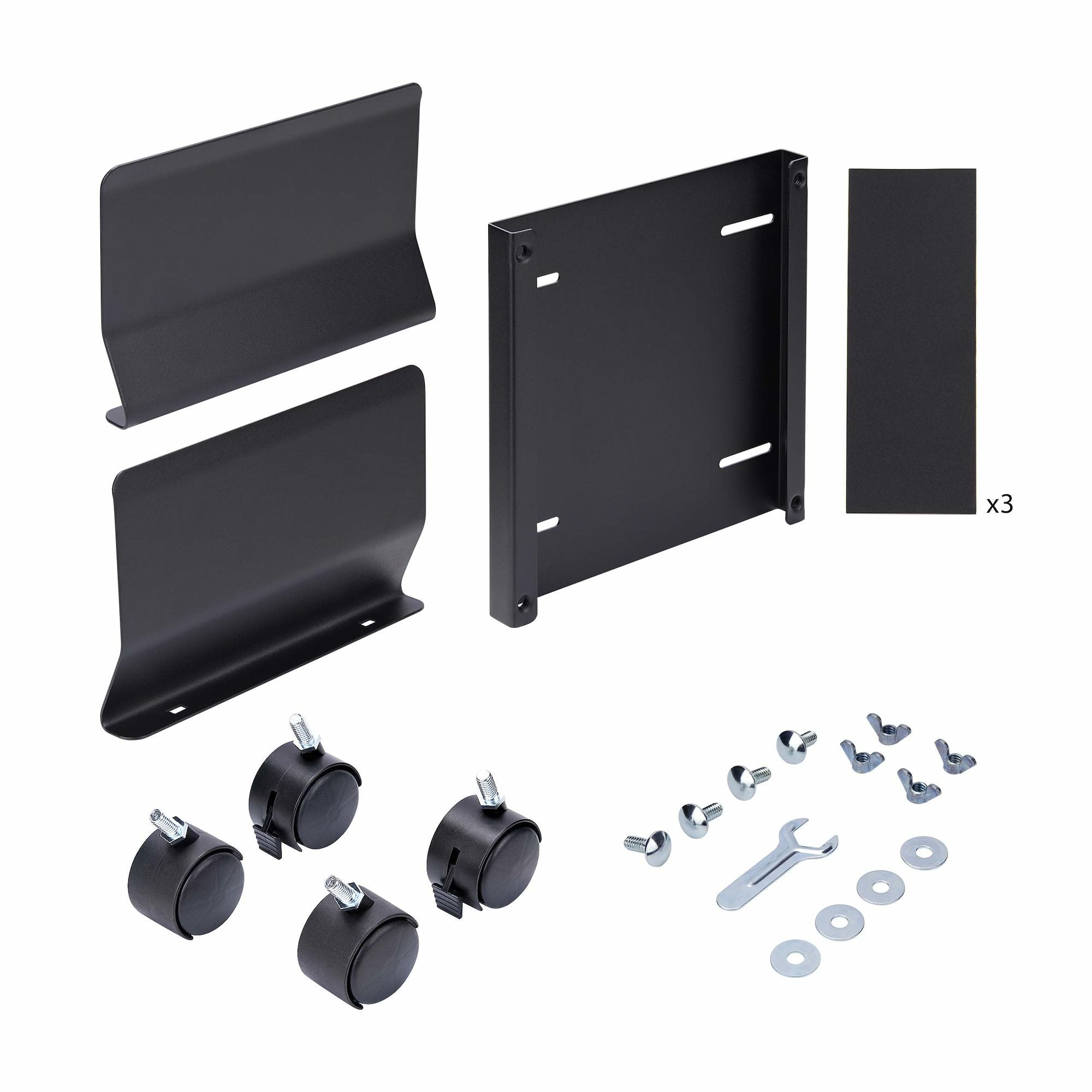 StarTech.com Computer Tower Cart, Rolling Mobile CPU Caddy on Wheels (Casters), Max Load 46.3lb/21kg, Adjustable PC Case Mount, Desktop Floor Stand, Steel Dolly