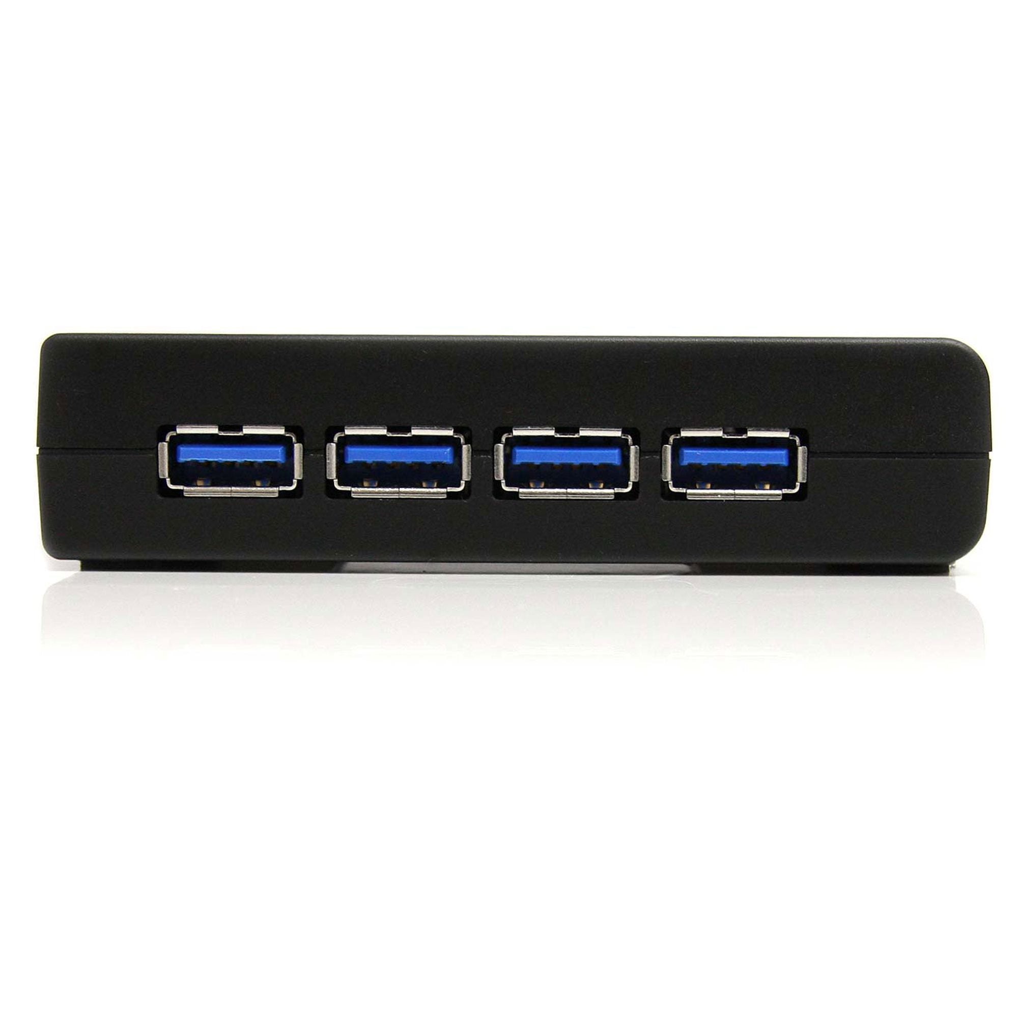 StarTech.com 4 Port Black SuperSpeed USB 3.0 Hub - 5Gbps