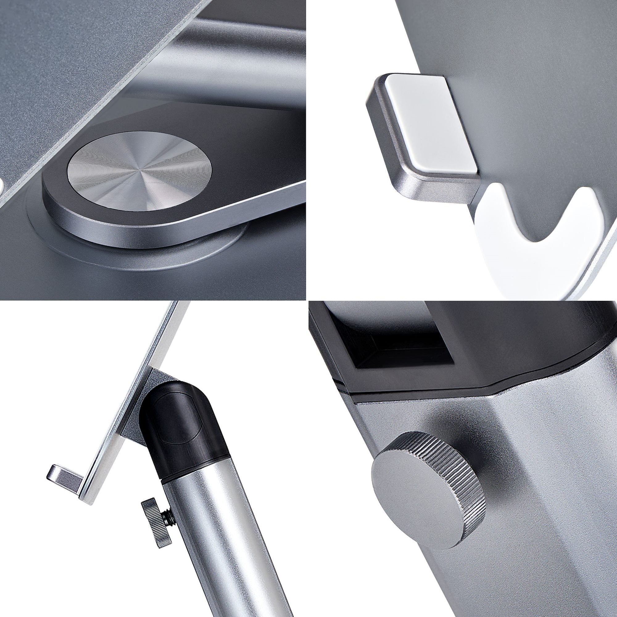 StarTech.com Telescopic Laptop Stand, 360 Swivel Base, Rotating Computer Riser for Desk, Adjustable Height and Tilt, Max 11lb/5kg, Aluminum Build, Portable Design