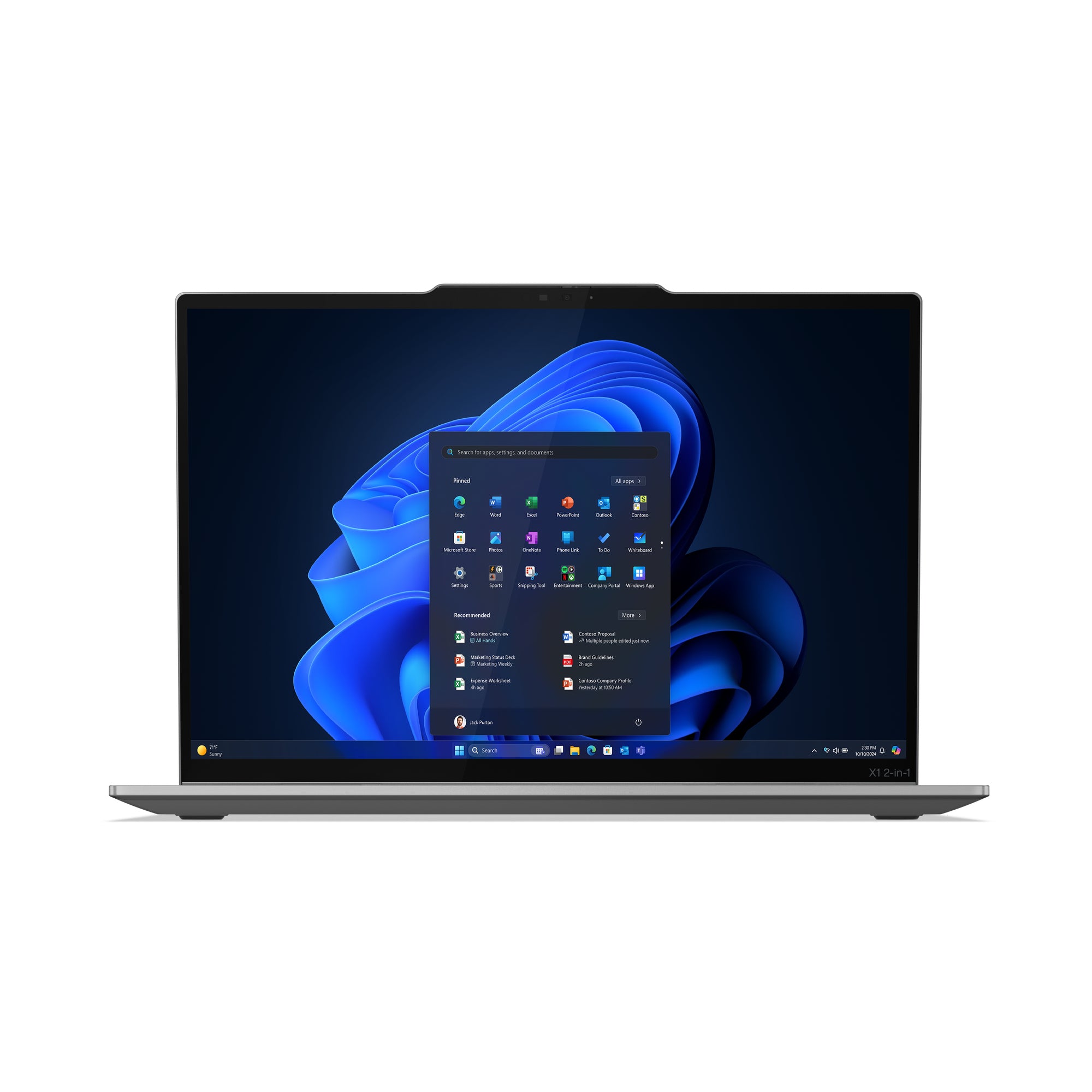 Lenovo ThinkPad X1 2-in-1 Gen 10 Aura Edition Intel Core Ultra 7 255U Hybrid (2-in-1) 35.6 cm (14") Touchscreen WUXGA 32 GB LPDDR5x-SDRAM 512 GB SSD Wi-Fi 6E (802.11ax) Windows 11 Pro English Grey