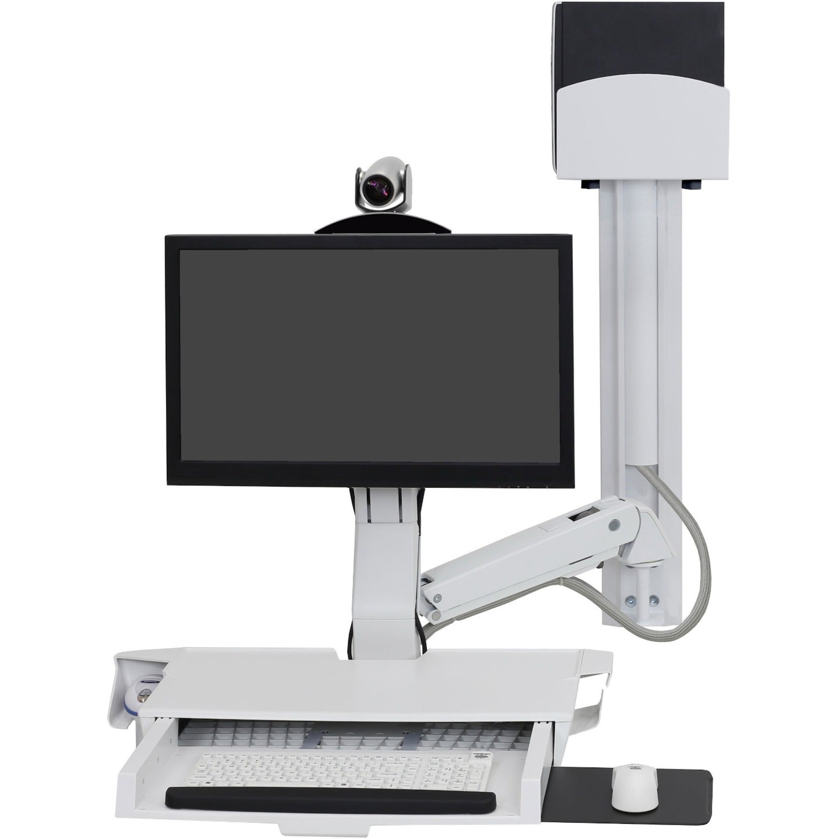 Ergotron StyleView Wall Mount for Keyboard, Monitor, Bar Code Scanner, LCD Display - White - Soundz Store AUSTRALIA
