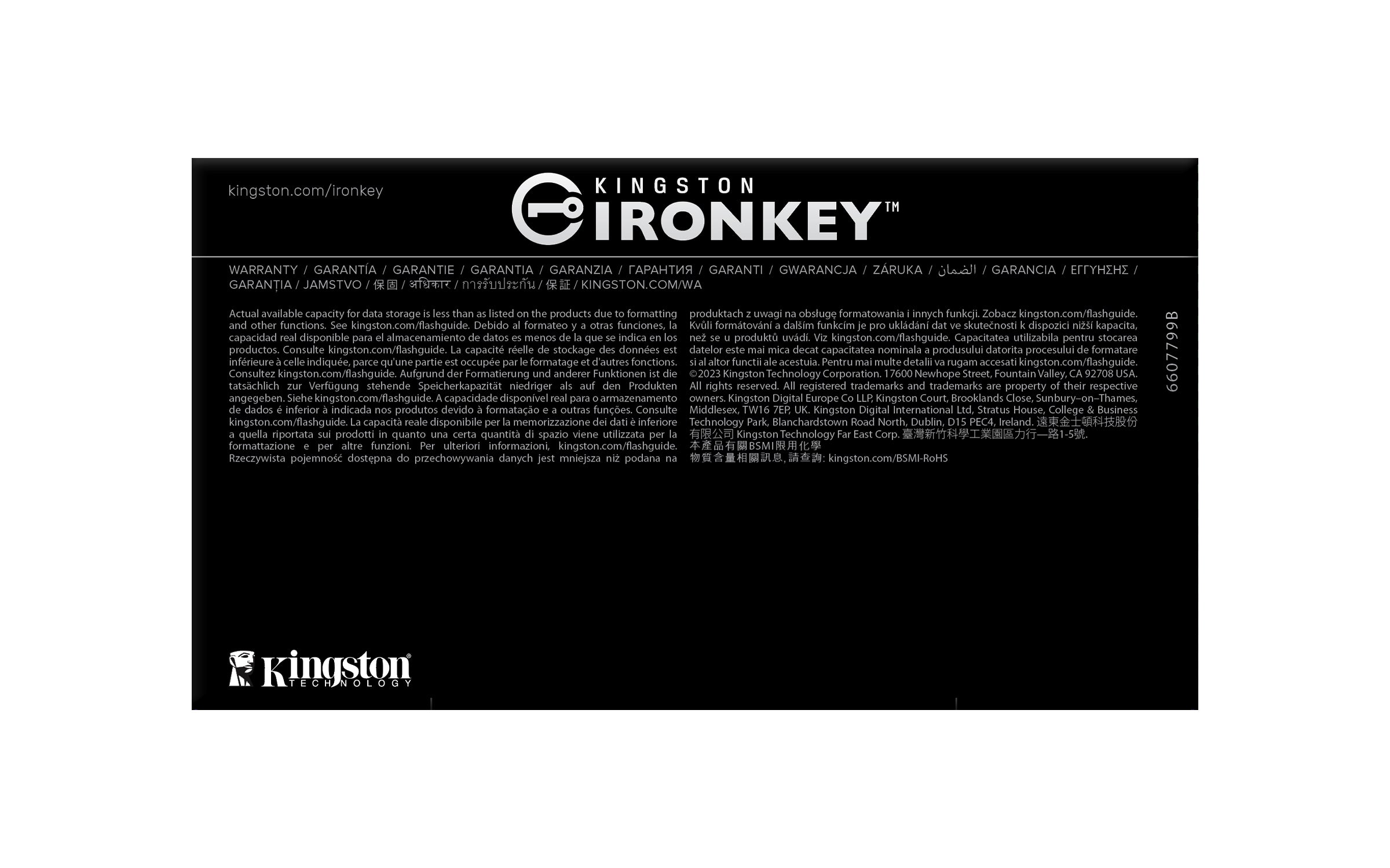 Kingston Technology IronKey 64GB D500S FIPS 140-3 Lvl 3 (Pending) AES-256