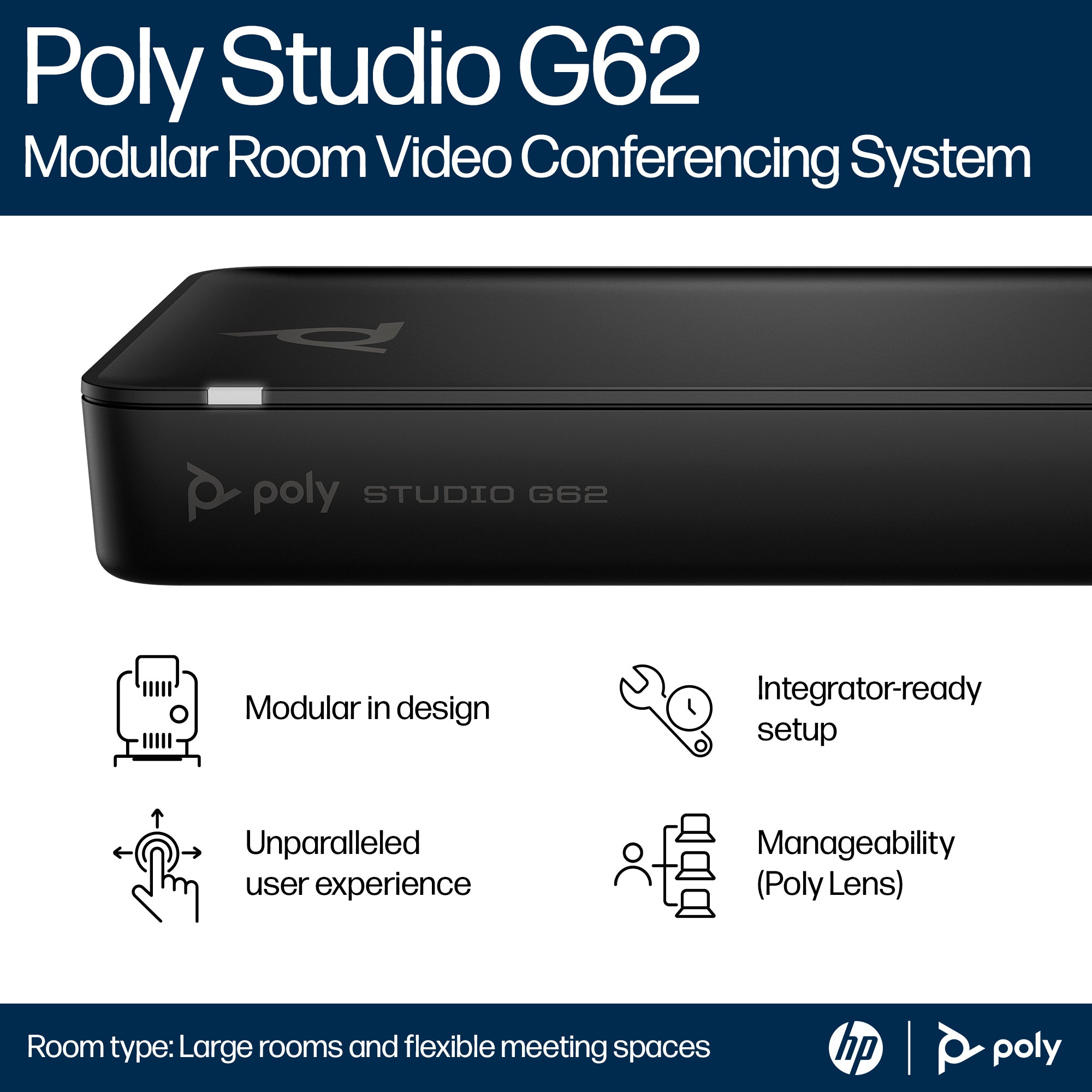 Poly Studio G62 Video Conferencing System With Mounting Plate Kit