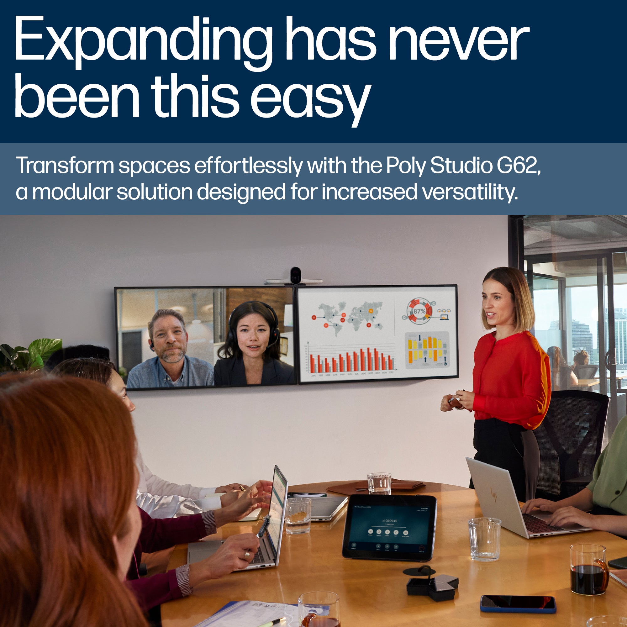 Poly Studio G62 Video Conferencing System With Mounting Plate Kit