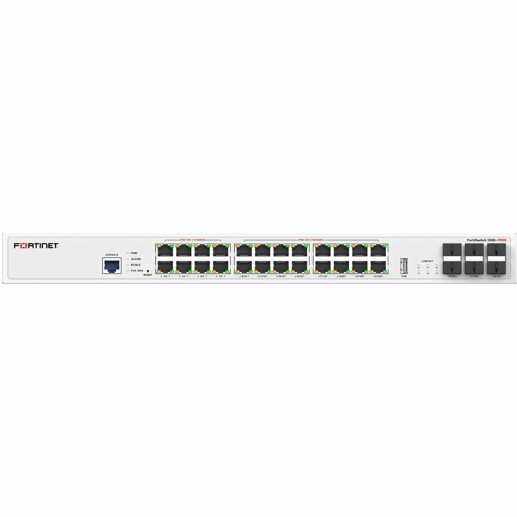 Fortinet FortiSwitch FS-124G-FPOE 24 Ports Manageable Ethernet Switch - Gigabit Ethernet, 2.5 Gigabit Ethernet, 10 Gigabit Ethernet - 1000Base-T, 2.5GBase-T, 1000Base-X, 10GBase-X - Soundz Store AUSTRALIA