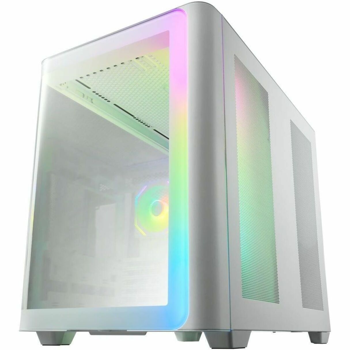 FSP Group M580-WA Gaming Computer Case - ATX Motherboard Supported - Mid-tower - SPCC, Tempered Glass - White - Soundz Store AUSTRALIA