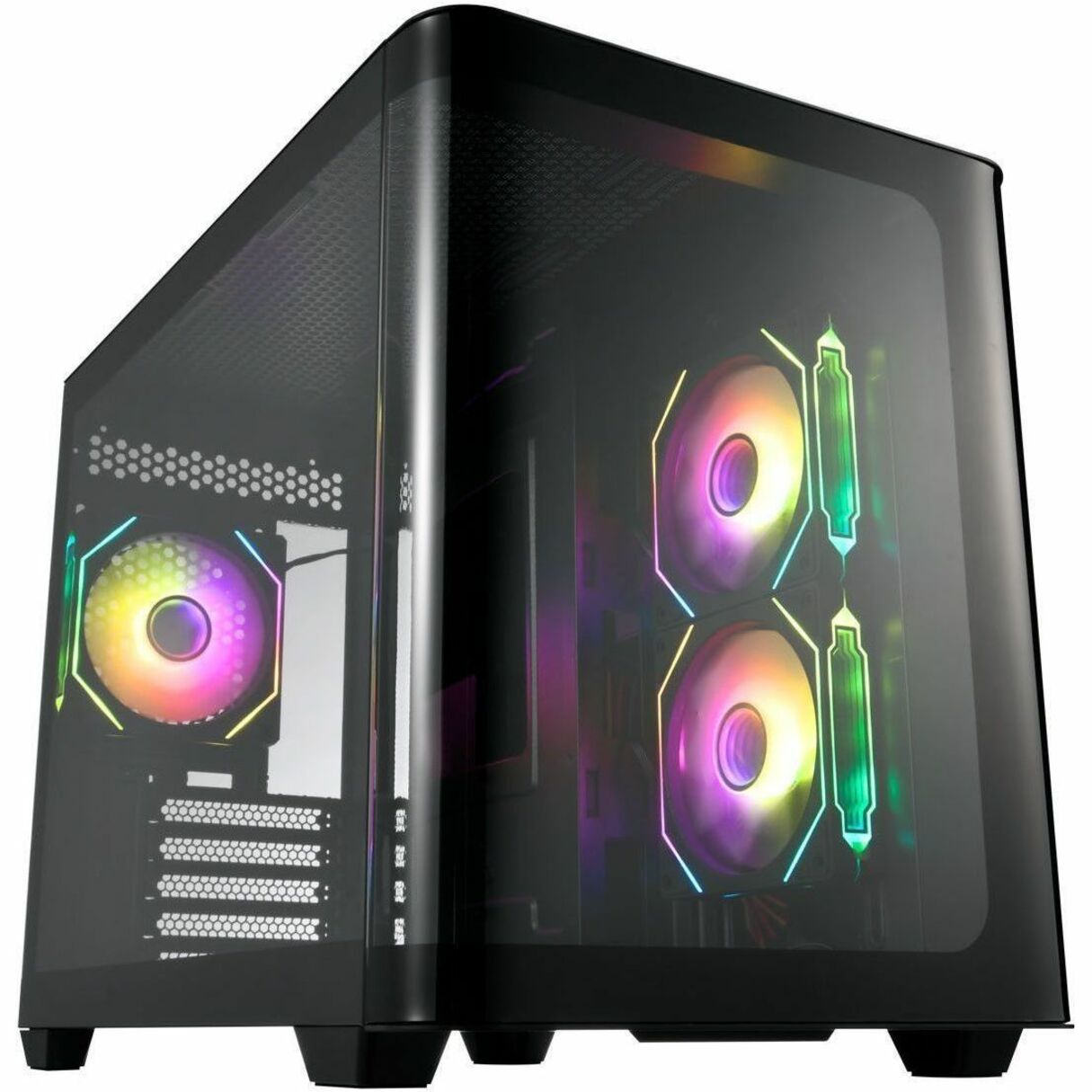 FSP Group S380-BA Gaming Computer Case - Micro ATX, Mini ITX Motherboard Supported - Mid-tower - SPCC, Glass - Black - Soundz Store AUSTRALIA