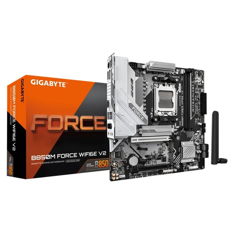 Gigabyte B850M FORCE WIFI6E V2, AMD AM5, 2 x DDR5 up to 128 GB, 1 x HDMI, 2 x PCI Express x16, 3 x M.2, 5x USB 3.2, 6x USB 2.0, 5GbE LAN - Soundz Store AUSTRALIA