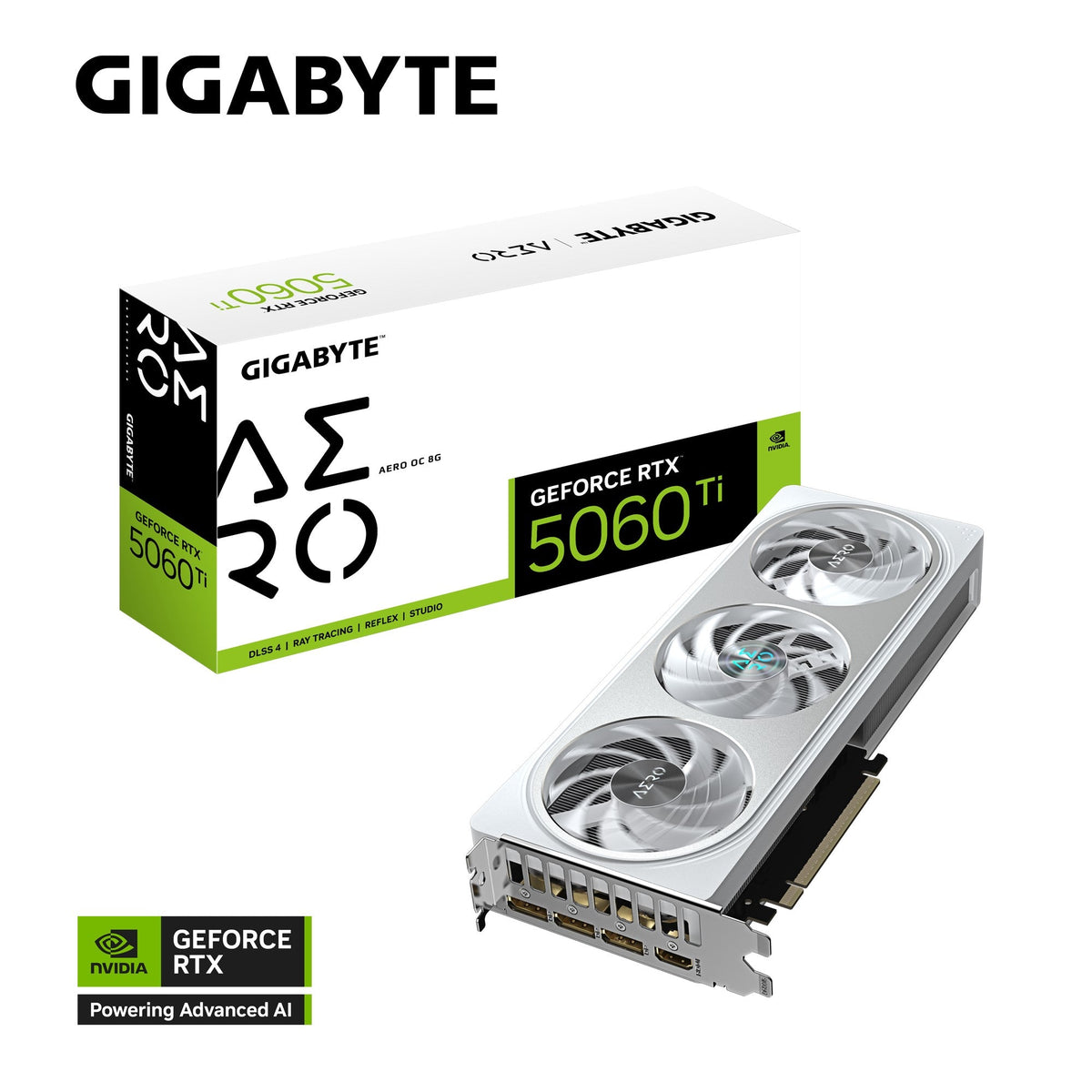 Gigabyte GeForce RTX™ 5060 Ti AERO OC 8G, 2647 MHz, CUDA TBD, 28 Gbps, GDDR7, 128 bit, PCI-E 5.0, PSU 650W, DisplayPort 2.1b *3 HDMI 2.1b *1 - Soundz Store AUSTRALIA