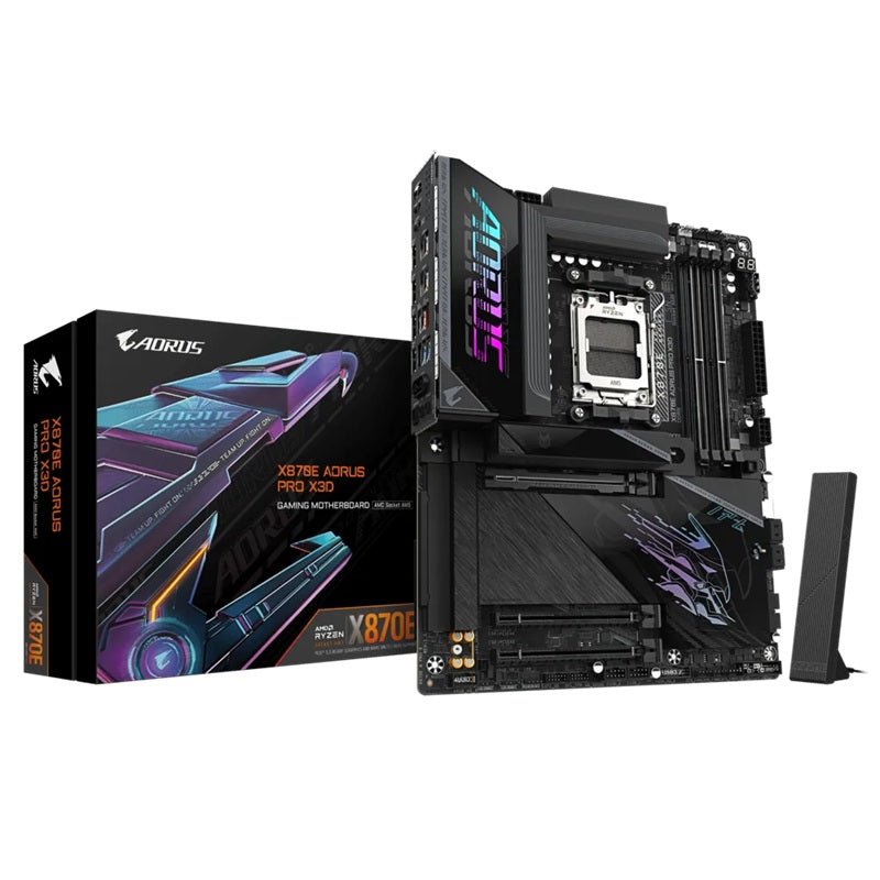 Gigabyte X870E AORUS PRO X3D AM5 DDR5 256GB USB4 Wi-Fi7 BT5.4 5GbE PCIe5 M.2 PCIe5/4 HDMI ALC1220 ATX 30.5×24.4cm - Soundz Store AUSTRALIA