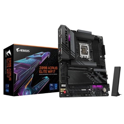 Gigabyte Z890 AORUSELITE WF7 P MB Intel LGA 1851 ATX Motherboard, 4x DDR5 ~256GB, 3x PCI-E x16, 4x M.2, 4x SATA, 5x USB 3.2, 1x USB-C, 4x USB 2.0 - Soundz Store AUSTRALIA