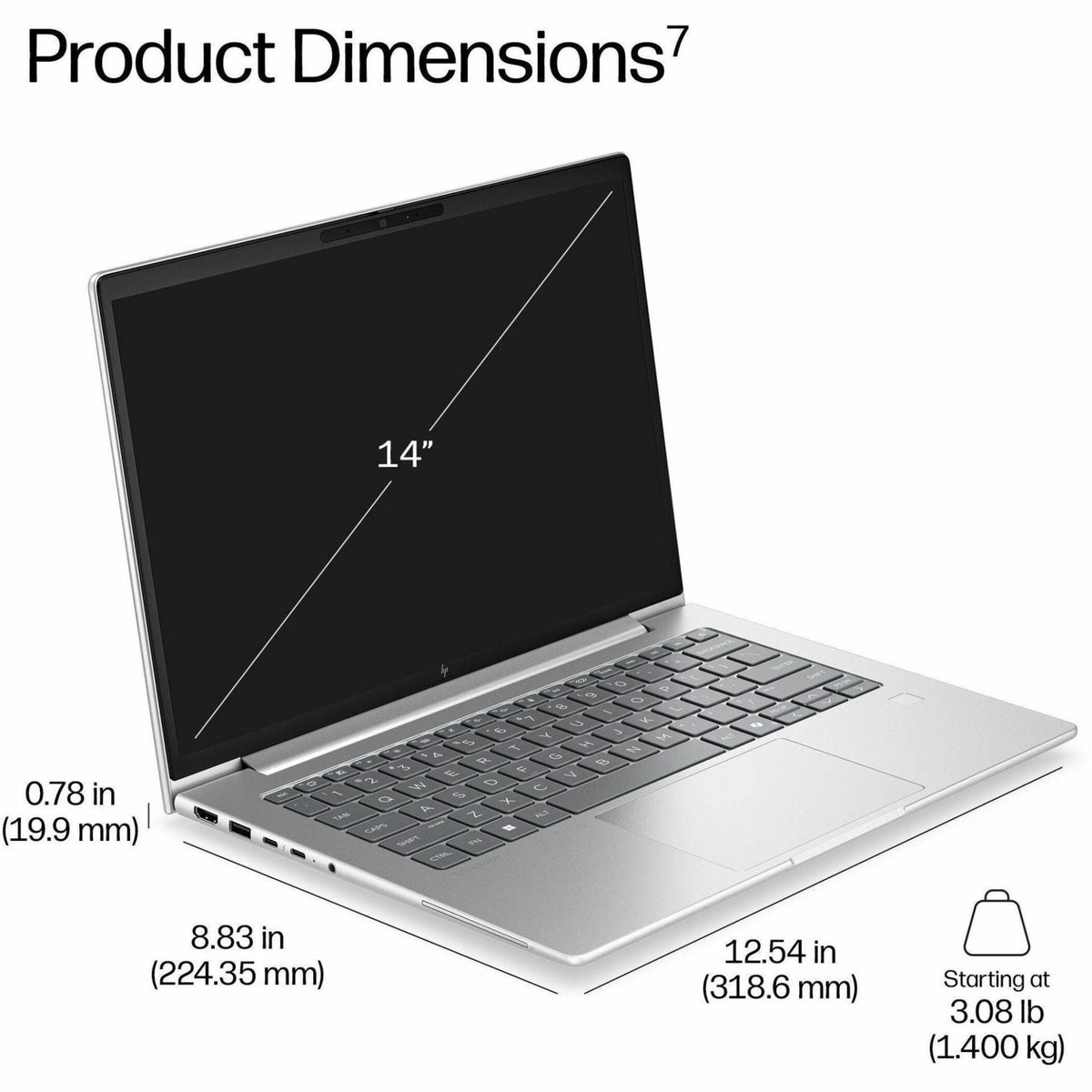HP EliteBook 6 G2i 14' Notebook - WUXGA - Intel Core Ultra 7 Series 3 355 - 16 GB - 512 GB SSD - Pike Silver Aluminum - Soundz Store AUSTRALIA