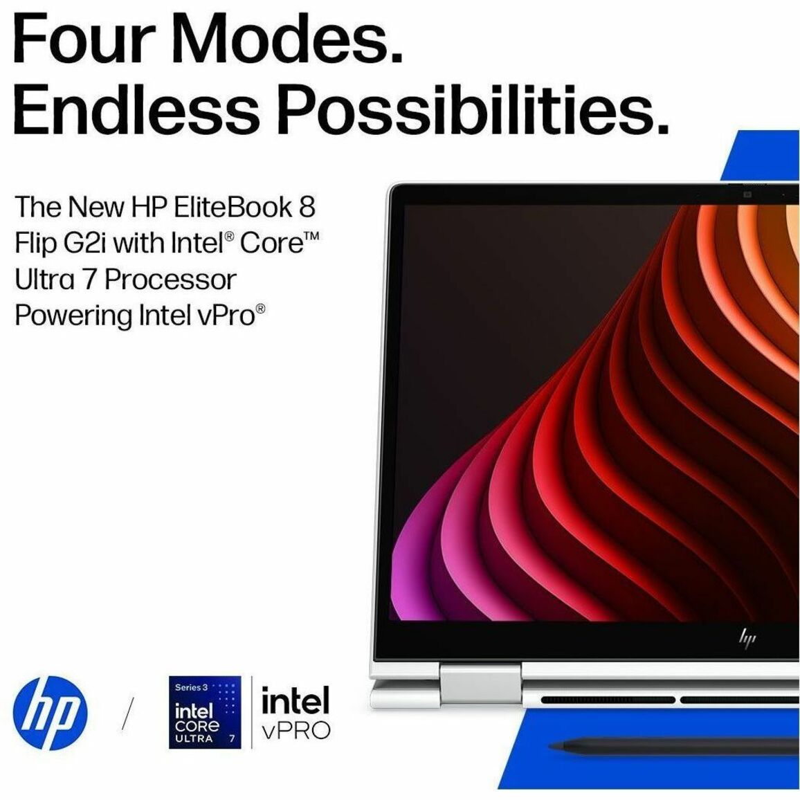 HP EliteBook 8 Flip G2i 13.3' Touchscreen Copilot+ PC Notebook - WUXGA - Intel Core Ultra 5 Series 3 325 - 16 GB - 512 GB SSD - Glacier Silver - Soundz Store AUSTRALIA