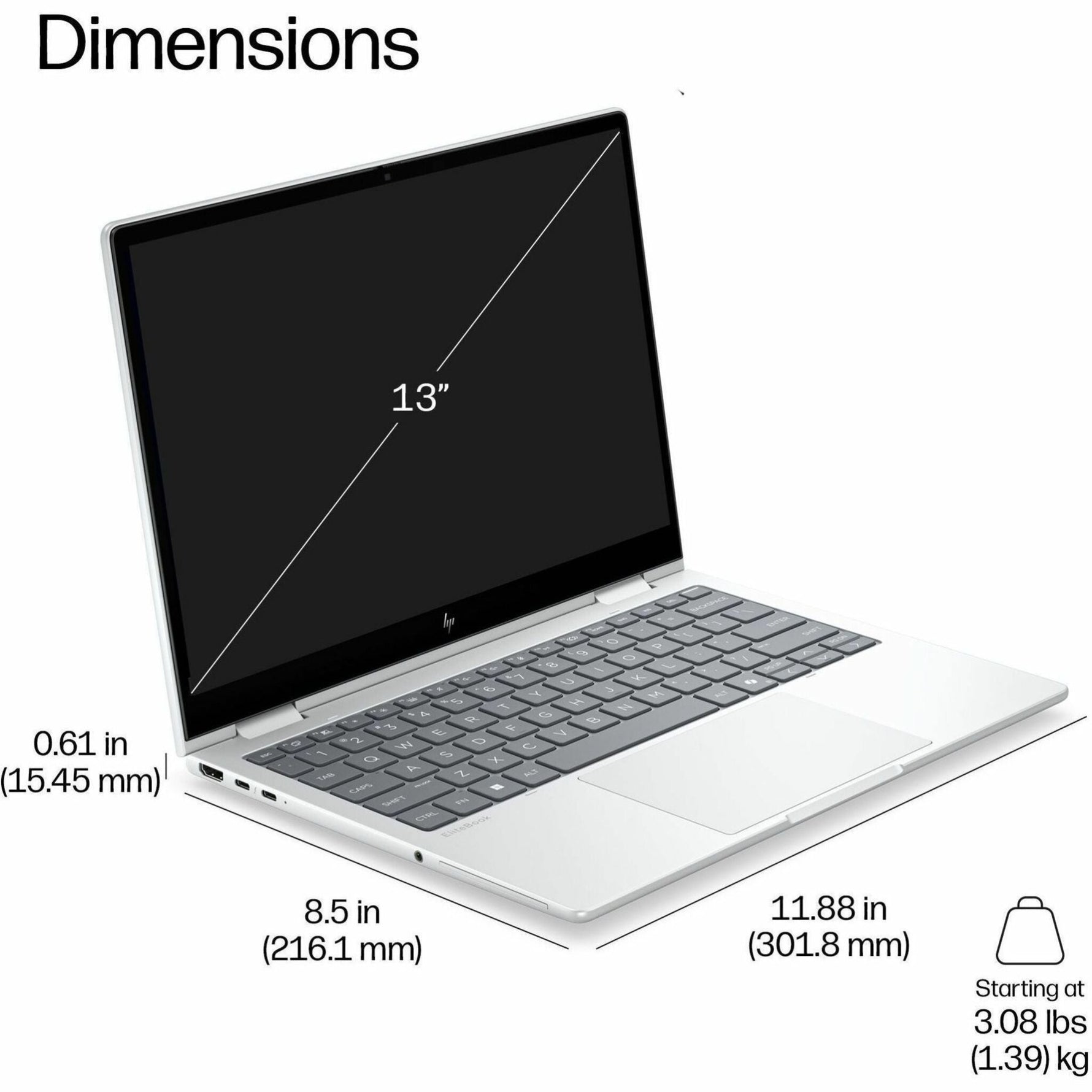 HP EliteBook 8 Flip G2i 13.3' Touchscreen Copilot+ PC Notebook - WUXGA - Intel Core Ultra 5 Series 3 325 - 16 GB - 512 GB SSD - Glacier Silver - Soundz Store AUSTRALIA