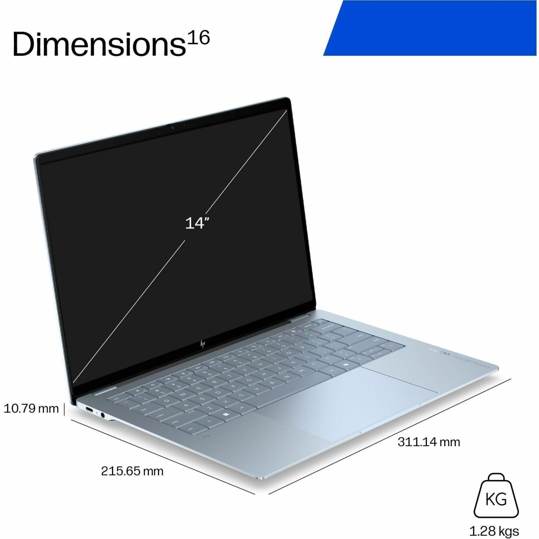 HP OmniBook Ultra 14-kg0017QU 14' Touchscreen Copilot+ PC Notebook - 2.8K - 120 Hz - Qualcomm Snapdragon X2 Elite X2E-90-100 - 32 GB - 1 TB SSD - Stone Blue - Soundz Store AUSTRALIA