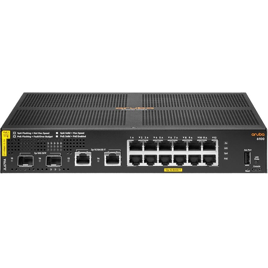 HPE 6100 12 Ports Manageable Ethernet Switch - Gigabit Ethernet, 10 Gigabit Ethernet - 10/100/1000Base-T, 10GBase-X - Soundz Store AUSTRALIA