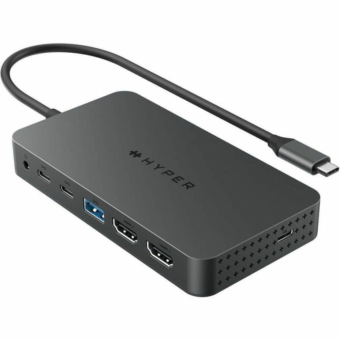 Hyper HyperDrive HD7002GL USB Type C Docking Station for Notebook, Monitor, Microphone, Headphone - Charging Capability - Grey - Soundz Store AUSTRALIA