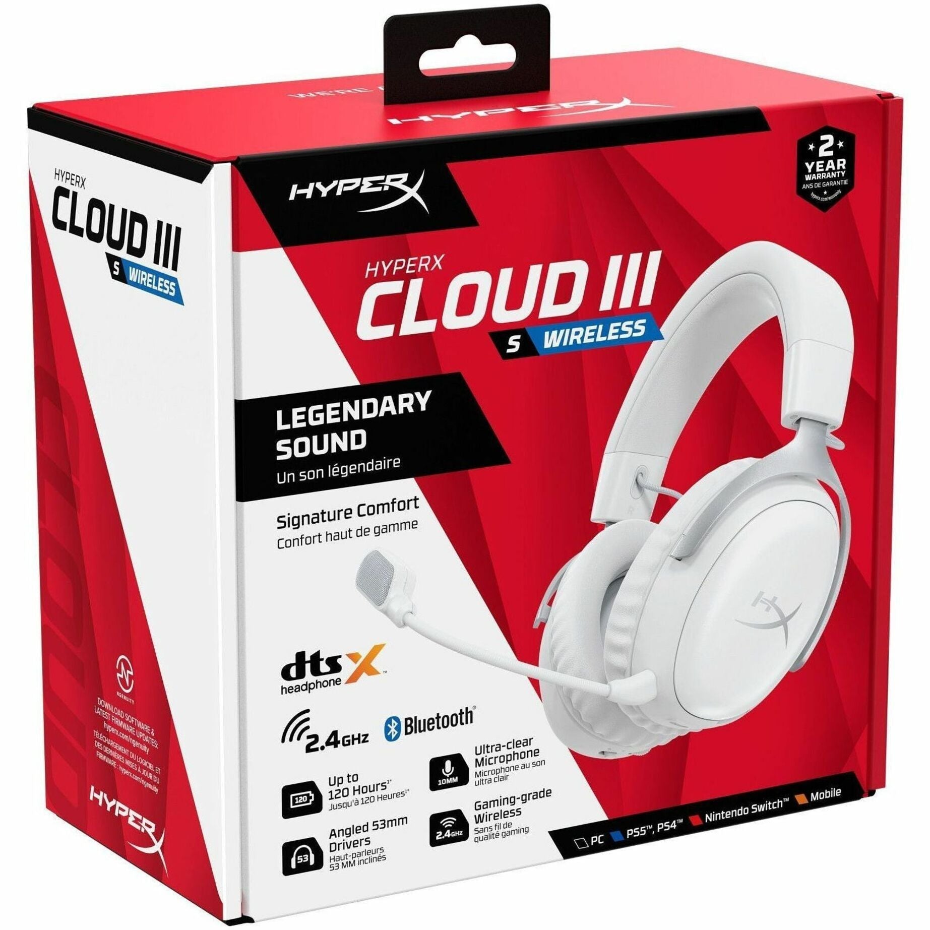 HyperX Cloud III S Wireless Over-the-head, Over-the-ear Stereo Gaming Headset - White - Soundz Store AUSTRALIA