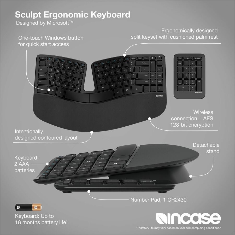 Incase 5KV-00008 - Sculpt Keyboard Ergo - Soundz Store AUSTRALIA