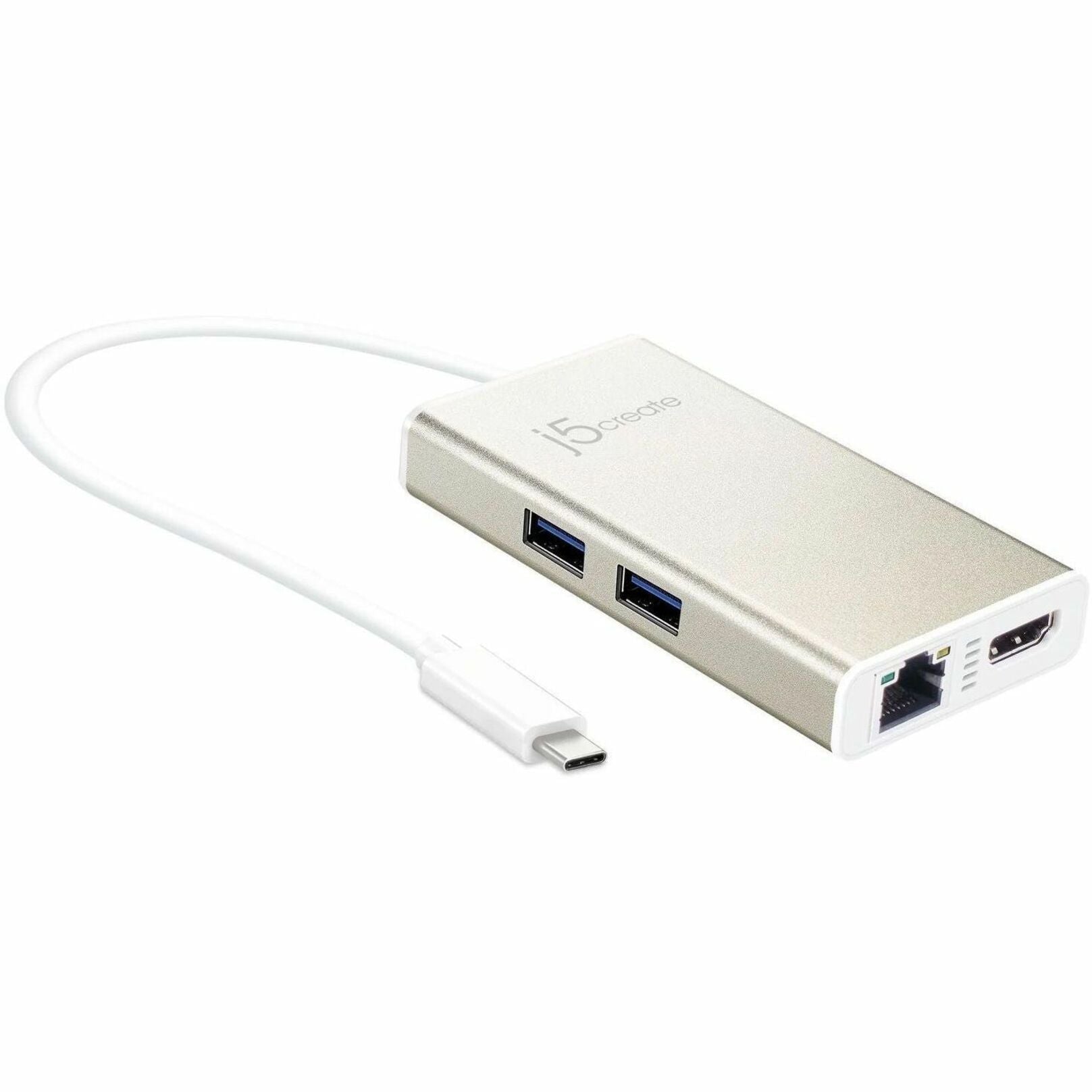 j5create JCA374 5 Port(s) USB Type C Docking Station for Notebook, Desktop PC, Tablet PC, Display - Charging Capability - Champagne Metallic - Portable - TAA Compliant - Soundz Store AUSTRALIA